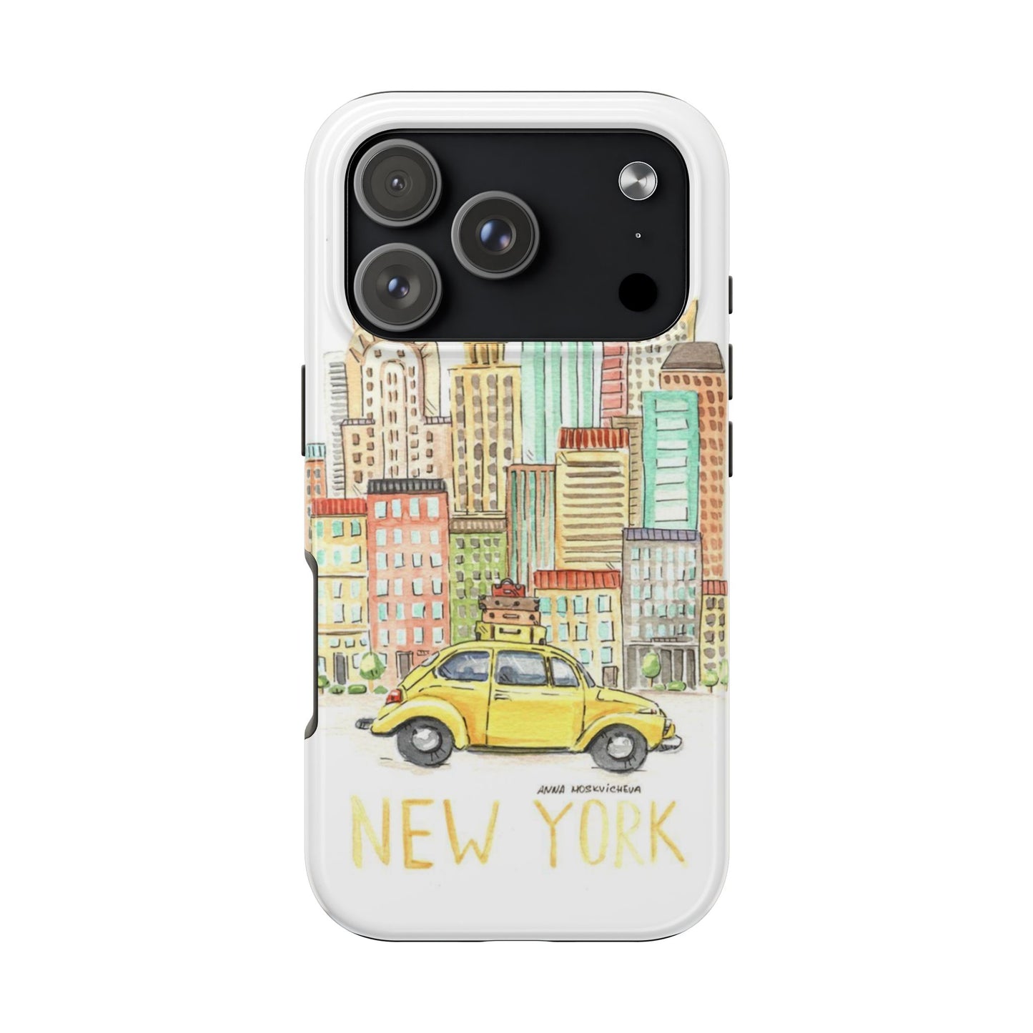 New York – New York Watercolor Skyline Tough Phone Case