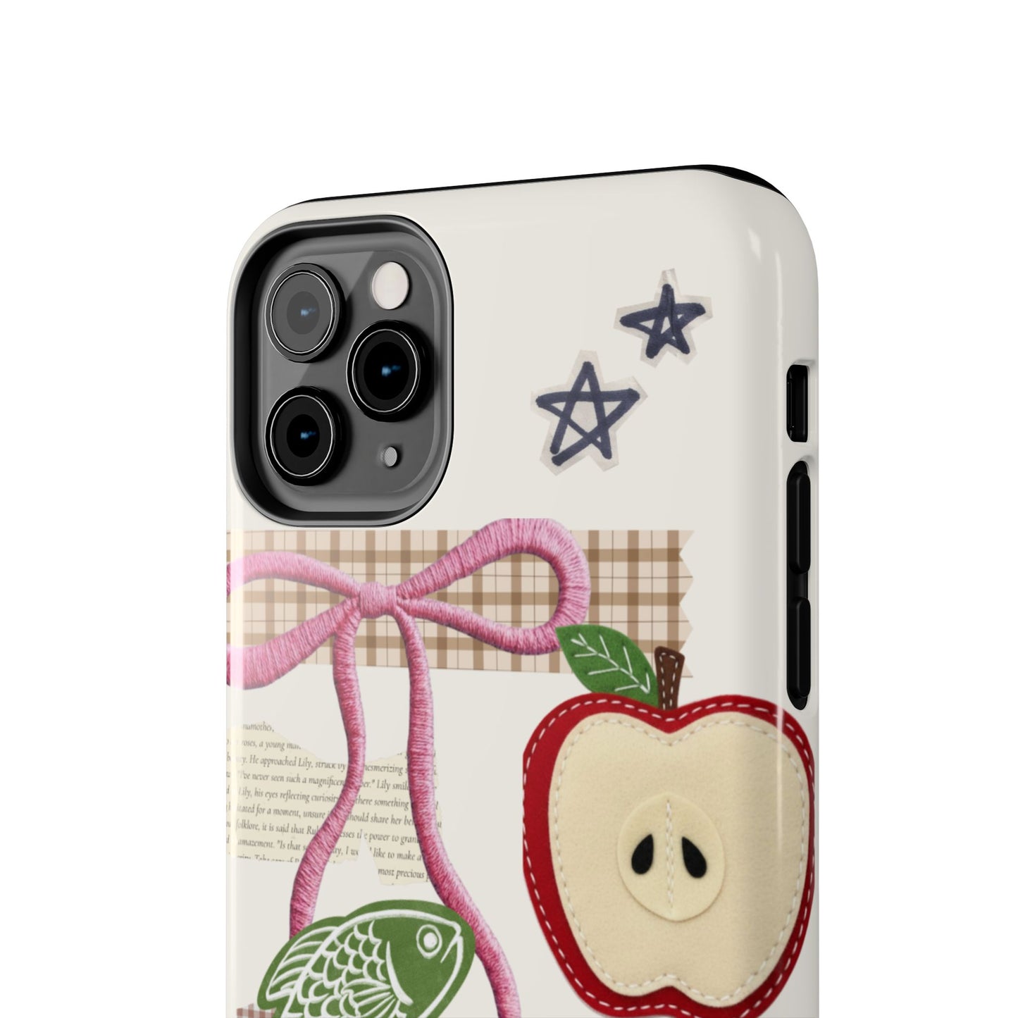 Spring Fling — Collage of Flowers Stars Fruit Fish Newspaper Cream Phone Case