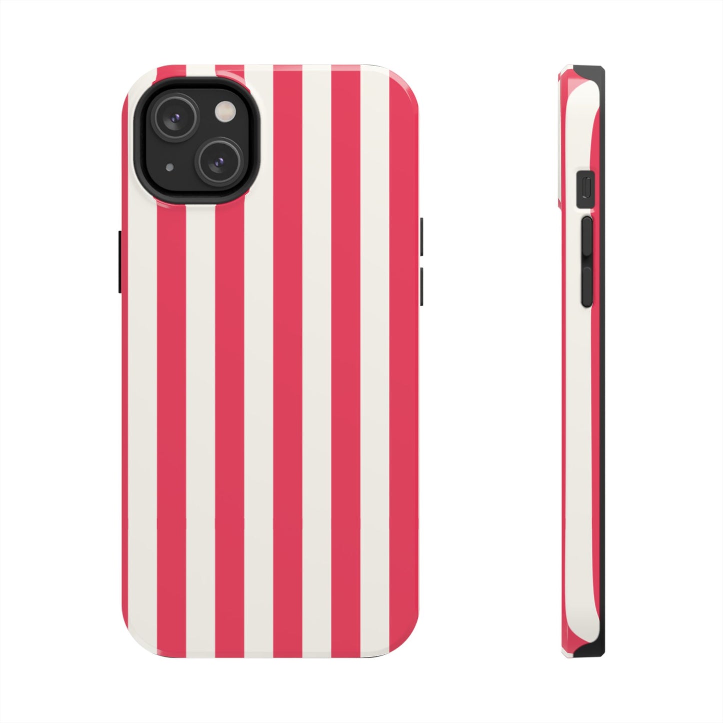Red Strips — Red & White Vertical Stripe Tough Phone Case