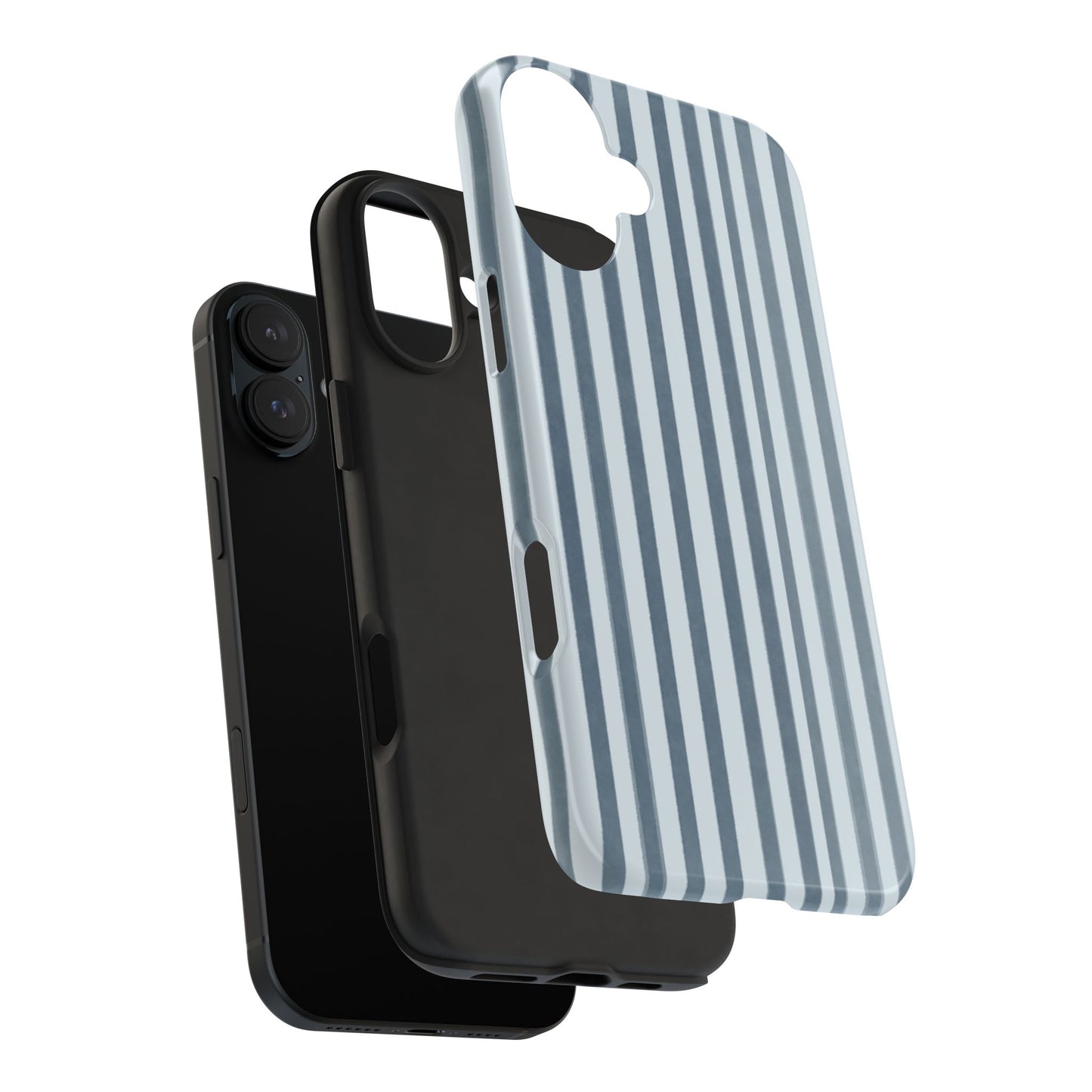 Rainy Day – Striped Tough Phone Case Blue Vertical Stripes,