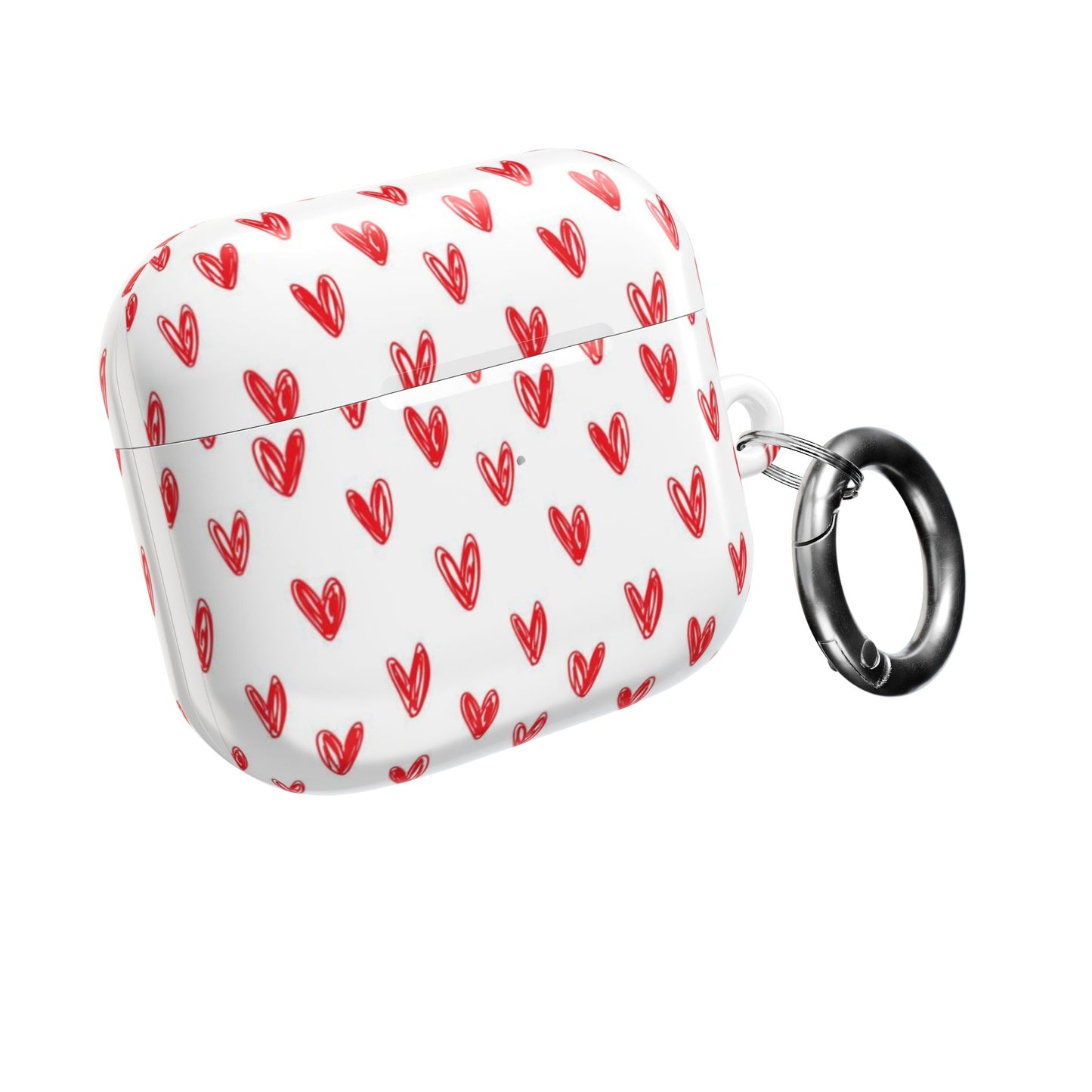 Handdrawn Red Hearts AirPod Case | Cute Heart Pattern AirPods Cover