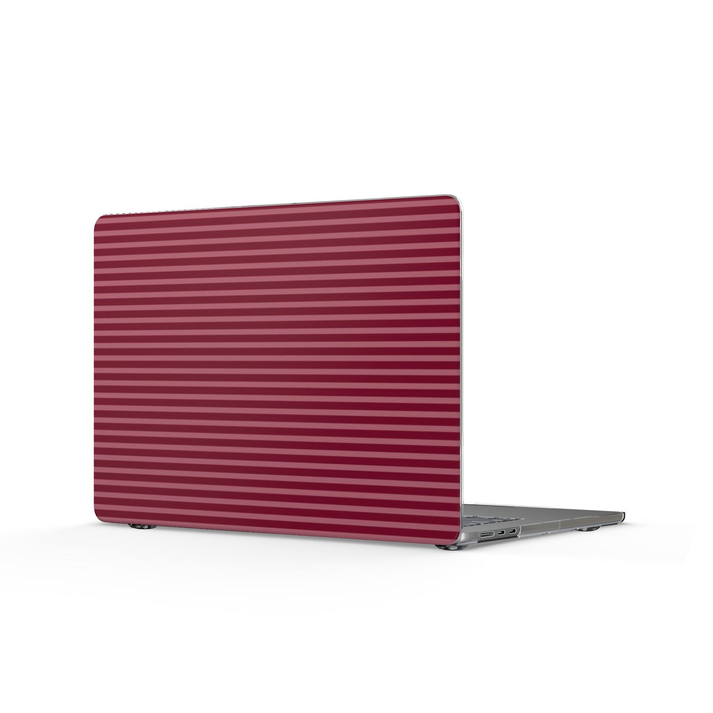 Burgundy Ribbed Clear MacBook Case