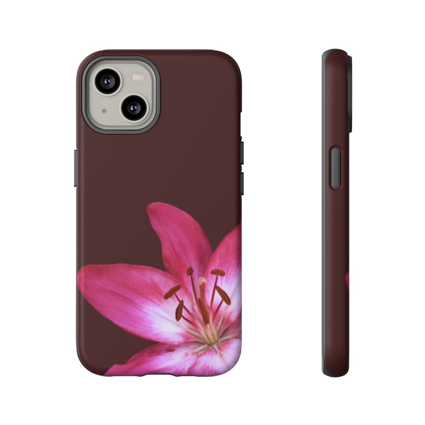 Burgundy Lily Floral – Phone Case Tough Case