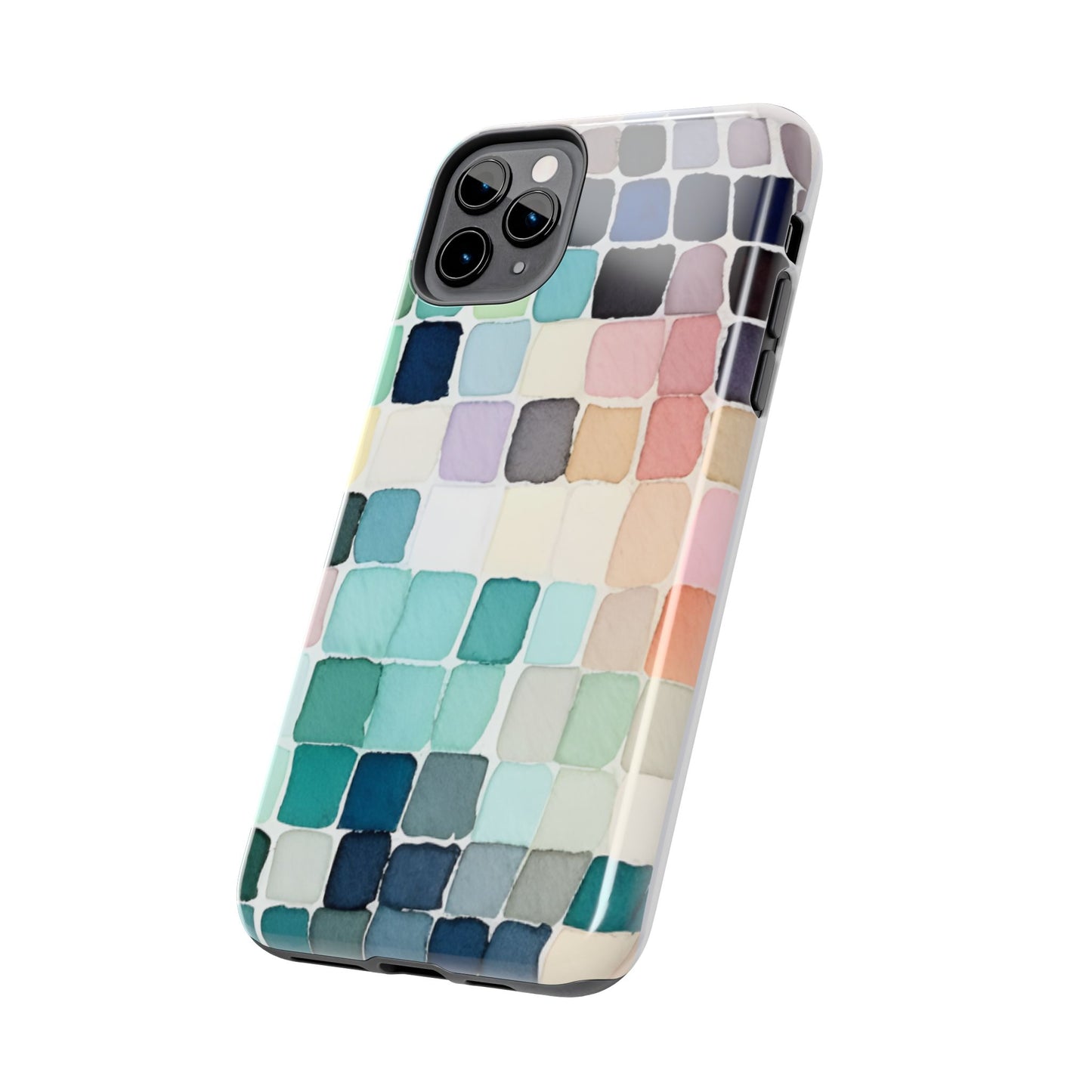 Watercolor —  Abstract Mosaic Tough Phone Case Pastel Tile Protective Cover