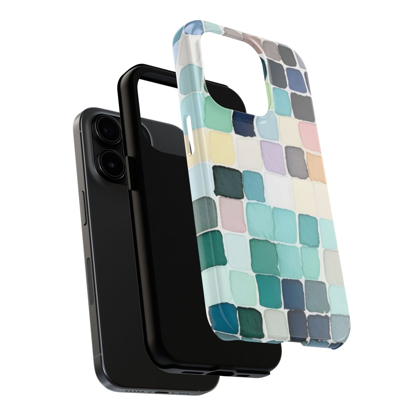 Watercolor —  Abstract Mosaic Tough Phone Case Pastel Tile Protective Cover