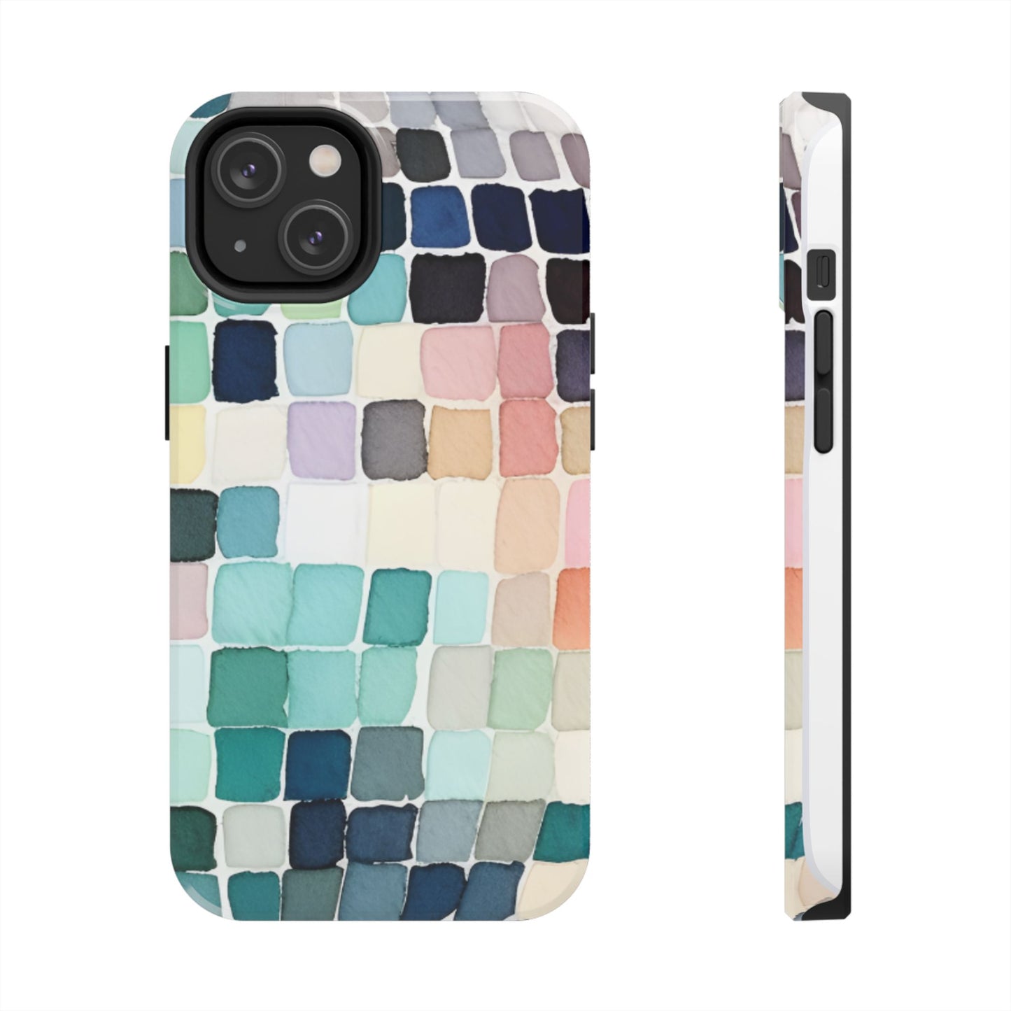 Watercolor —  Abstract Mosaic Tough Phone Case Pastel Tile Protective Cover