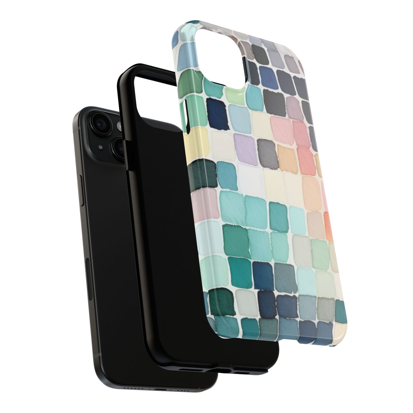 Watercolor —  Abstract Mosaic Tough Phone Case Pastel Tile Protective Cover