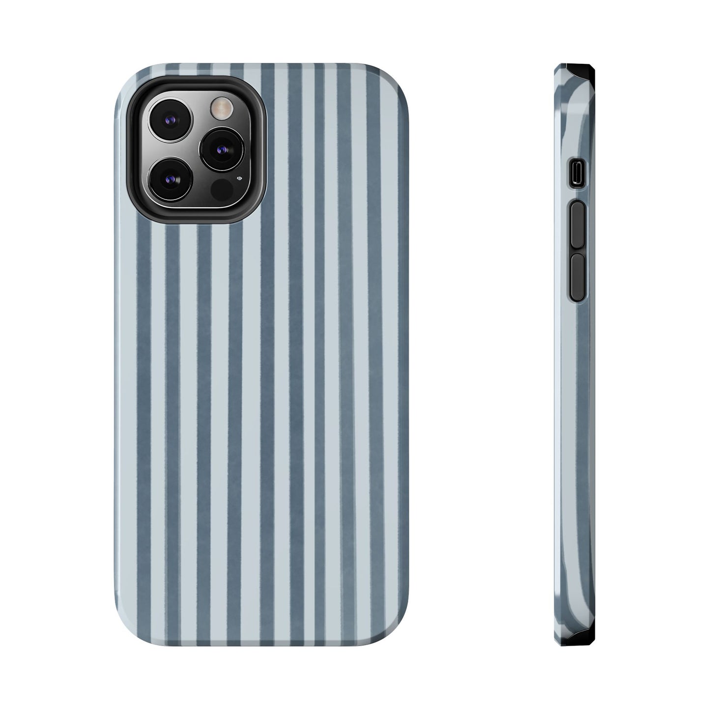 Rainy Day – Striped Tough Phone Case Blue Vertical Stripes,
