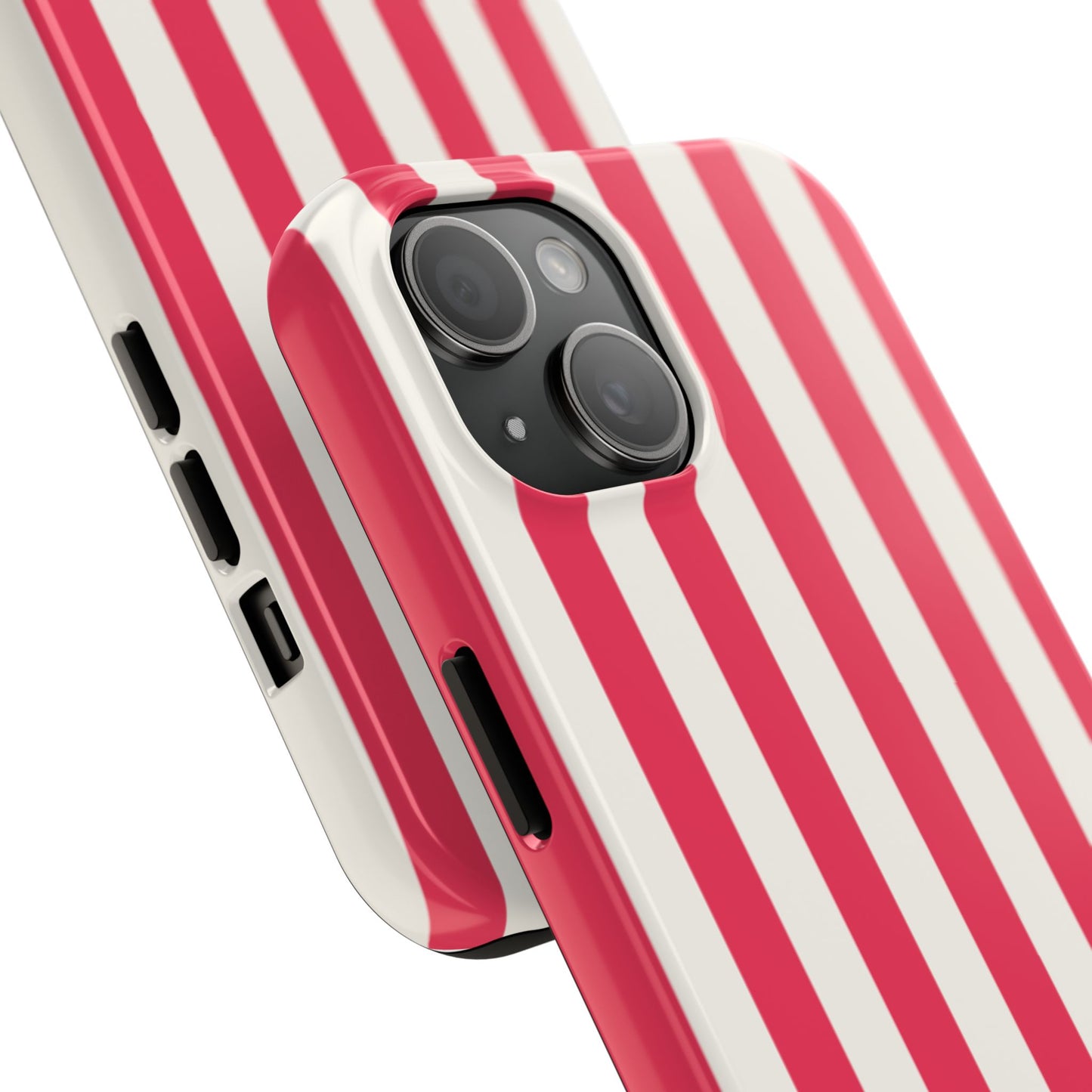 Red Strips — Red & White Vertical Stripe Tough Phone Case