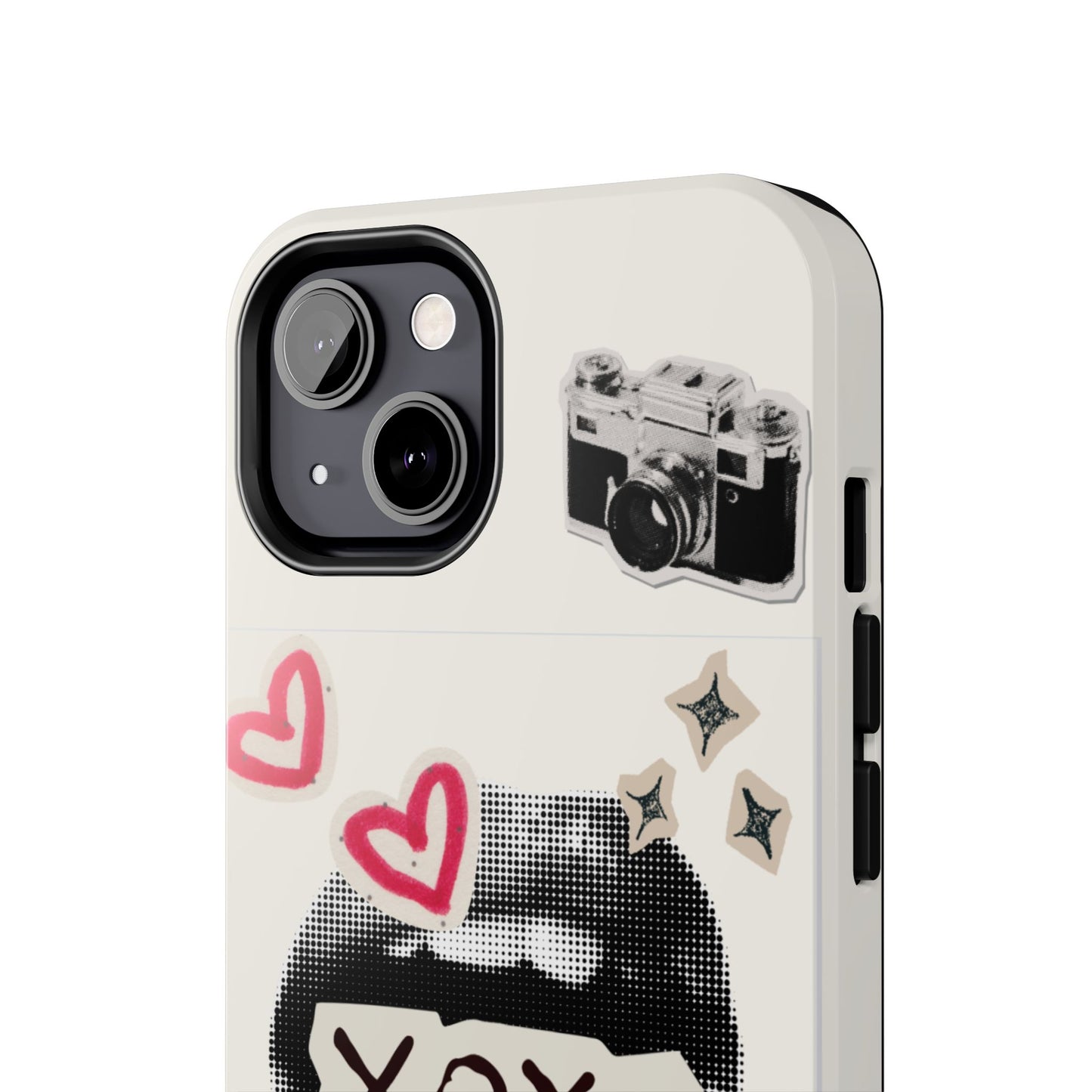 XOXO Lips Phone Case | Retro Pop Art Camera & Hearts