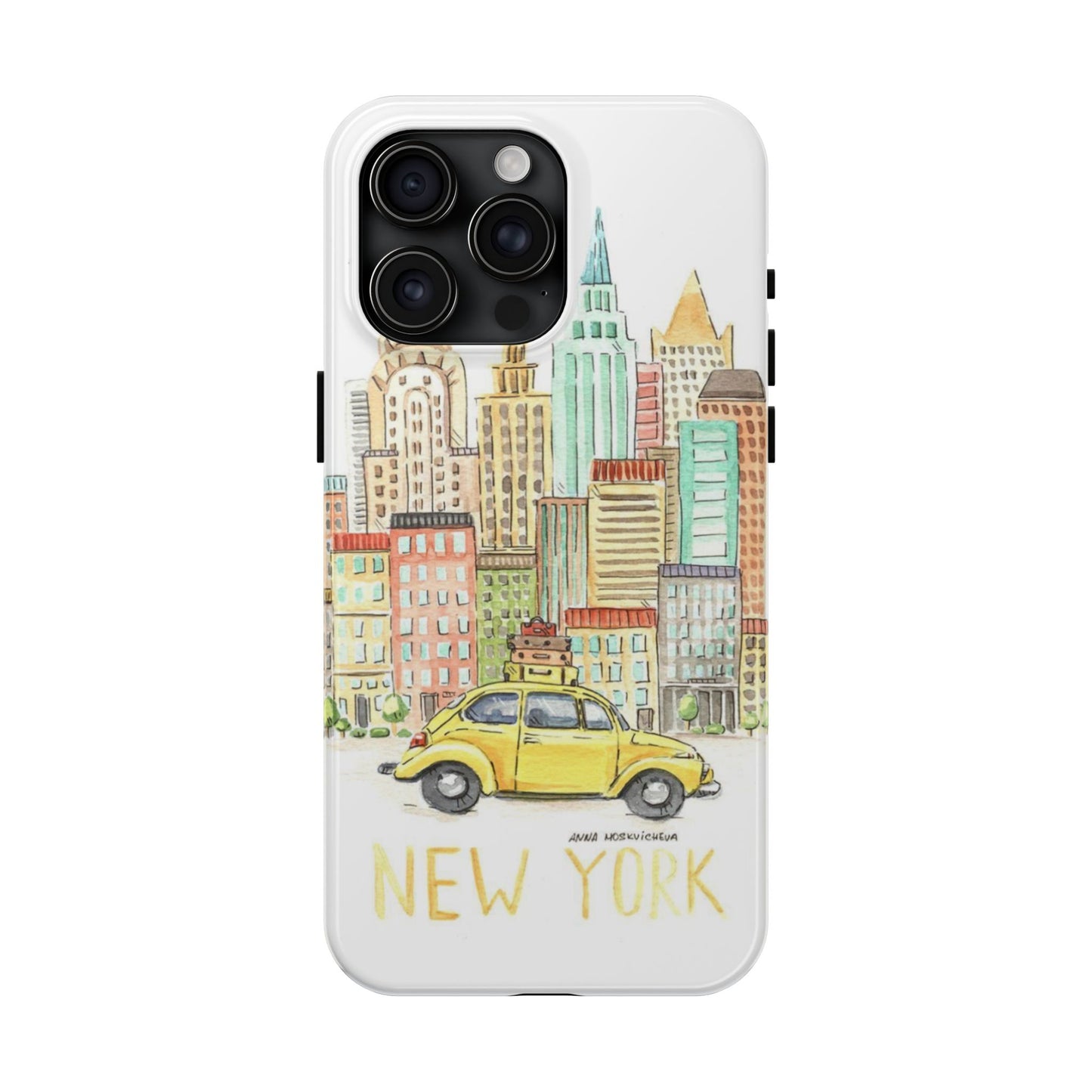 New York – New York Watercolor Skyline Tough Phone Case