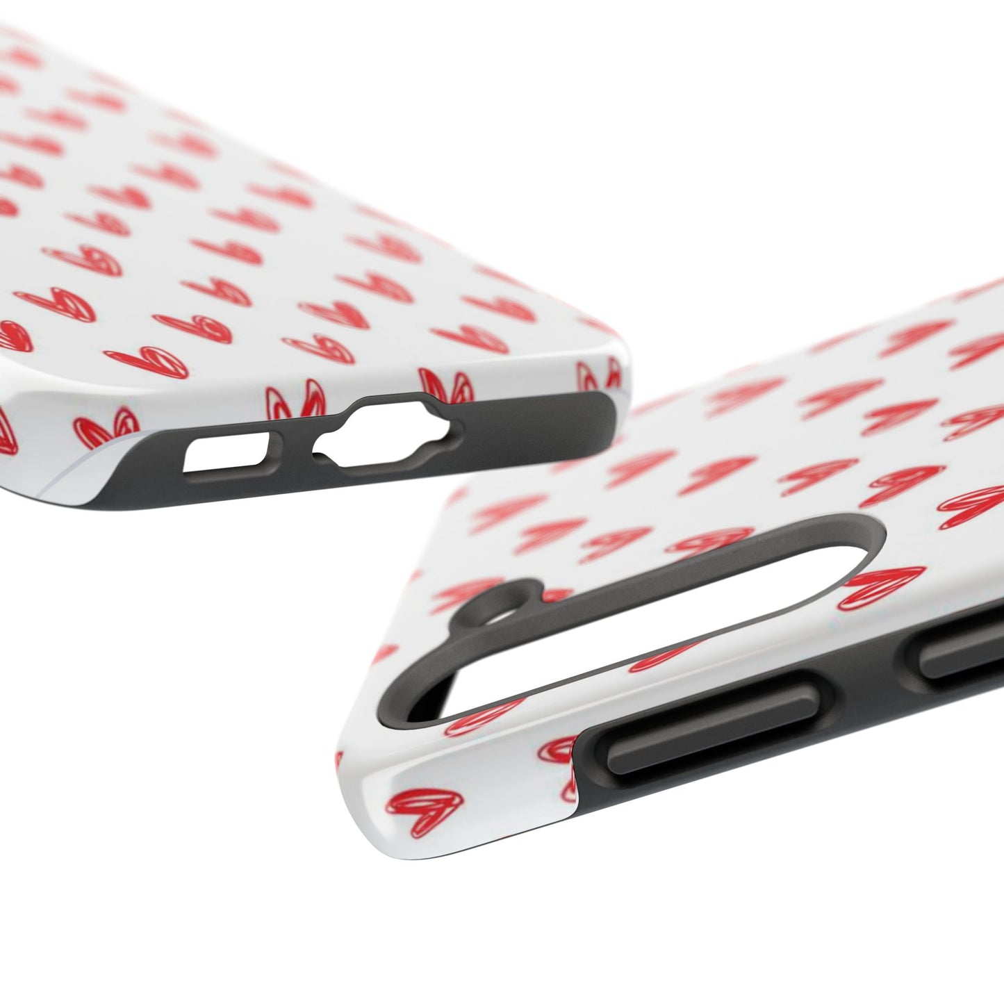Love Notes | Red Hand-Drawn Hearts Phone Case Tough Phone Case