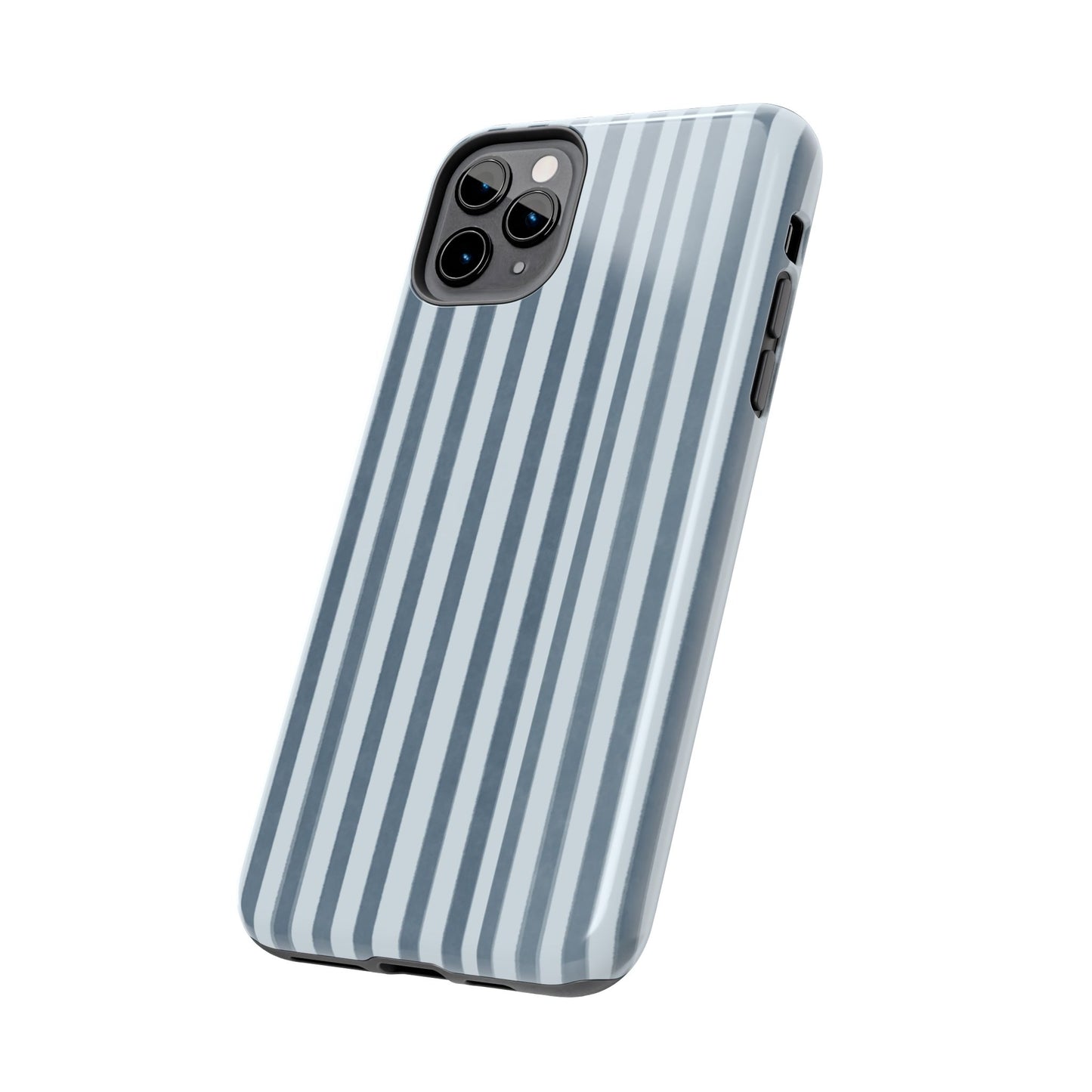Rainy Day – Striped Tough Phone Case Blue Vertical Stripes,