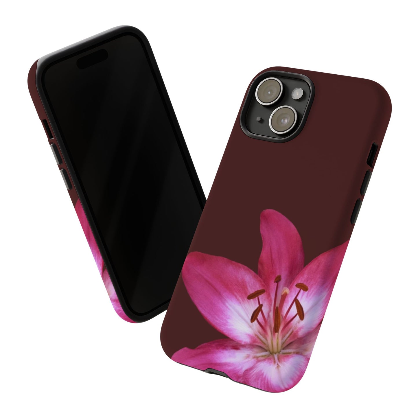 Burgundy Lily Floral – Phone Case Tough Case