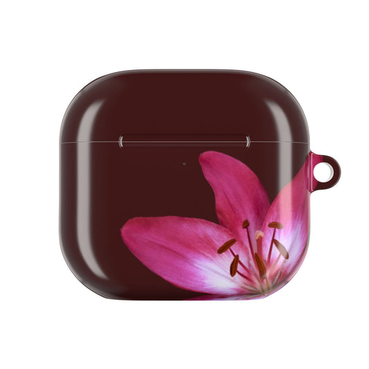 Burgundy Floral Lily  — AirPods Case