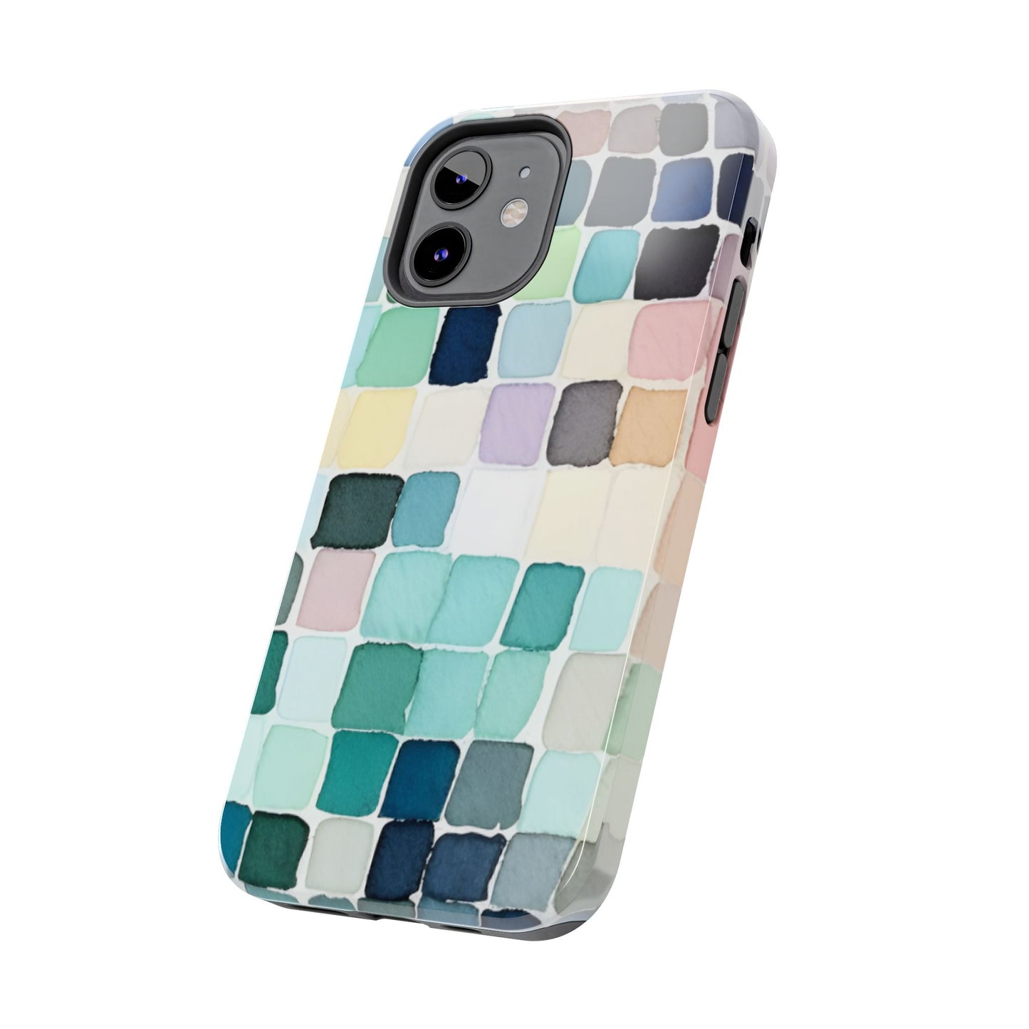 Watercolor —  Abstract Mosaic Tough Phone Case Pastel Tile Protective Cover