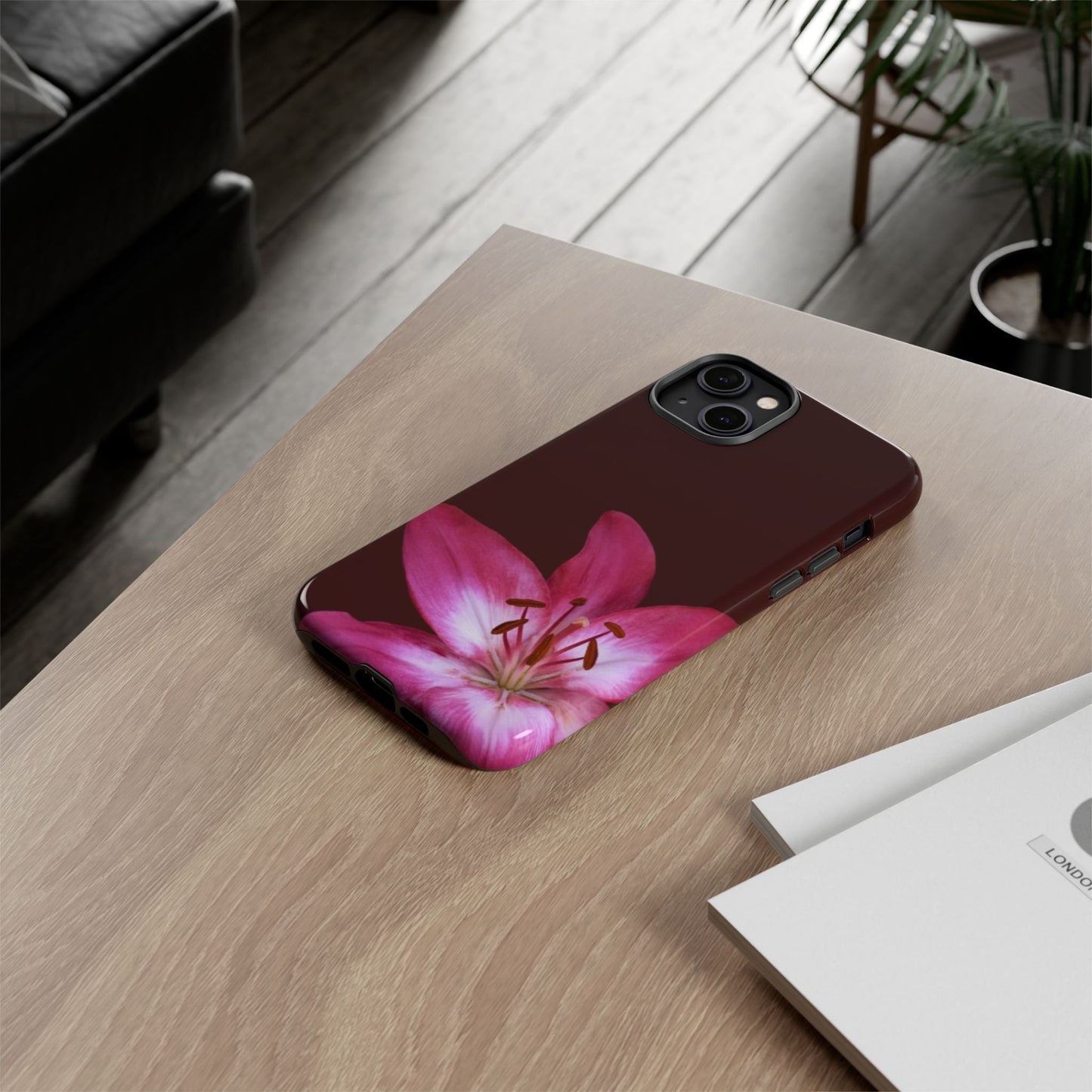 Burgundy Lily Floral – Phone Case Tough Case