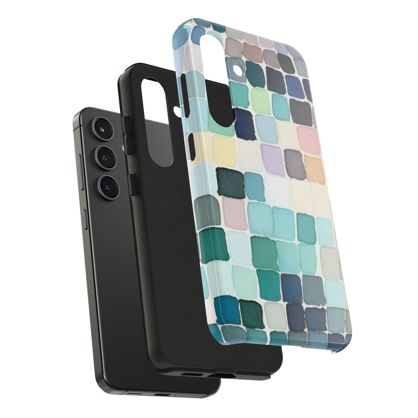 Watercolor —  Abstract Mosaic Tough Phone Case Pastel Tile Protective Cover