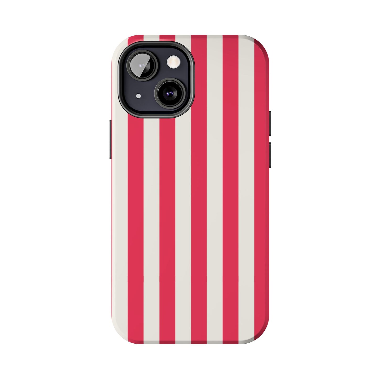 Red Strips — Red & White Vertical Stripe Tough Phone Case