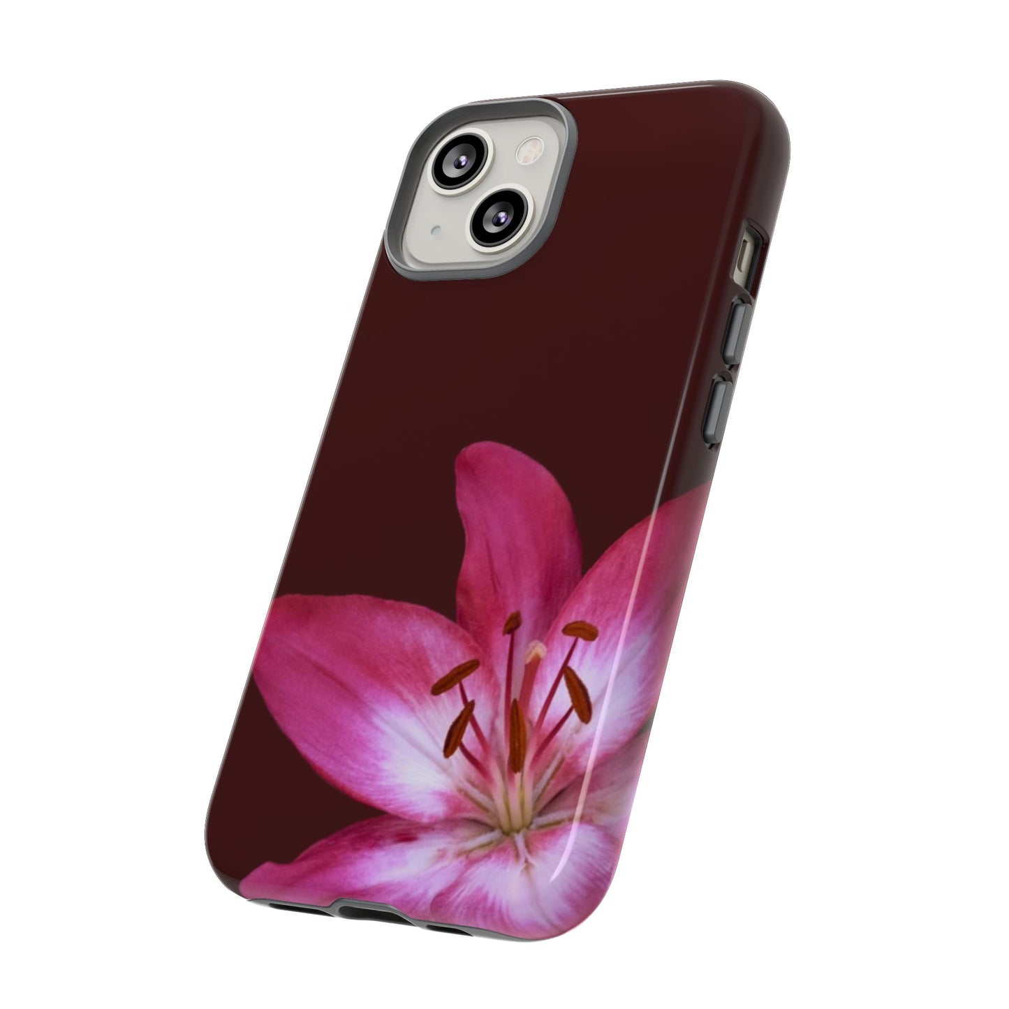 Burgundy Lily Floral – Phone Case Tough Case