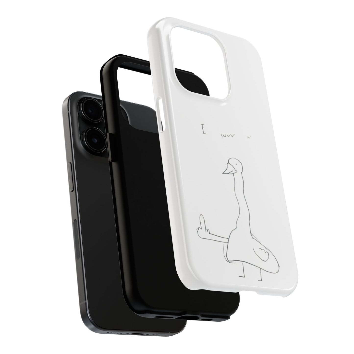 Funny Duck 'I wuv u'— Tough Phone Case