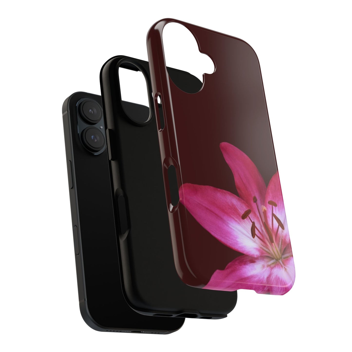 Burgundy Lily Floral – Phone Case Tough Case
