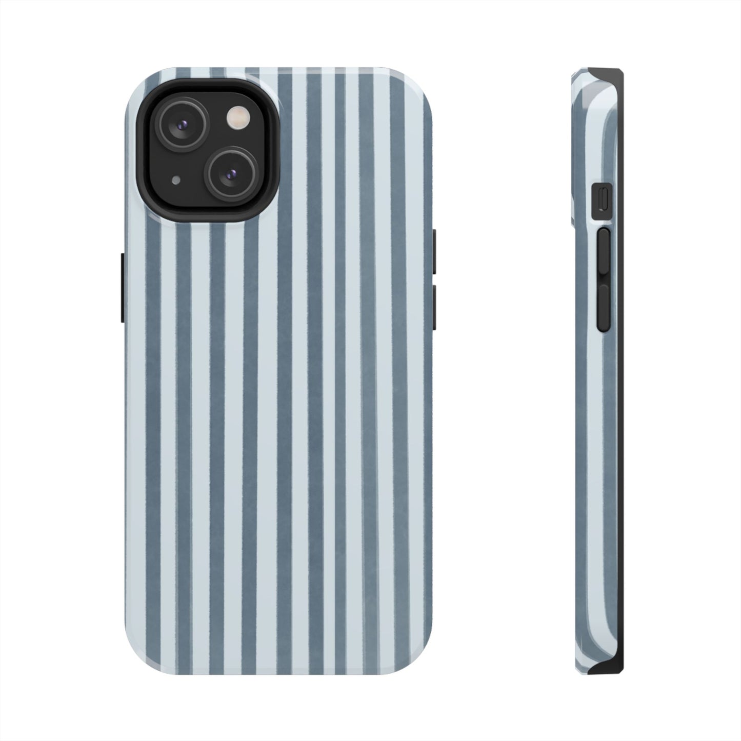 Rainy Day – Striped Tough Phone Case Blue Vertical Stripes,