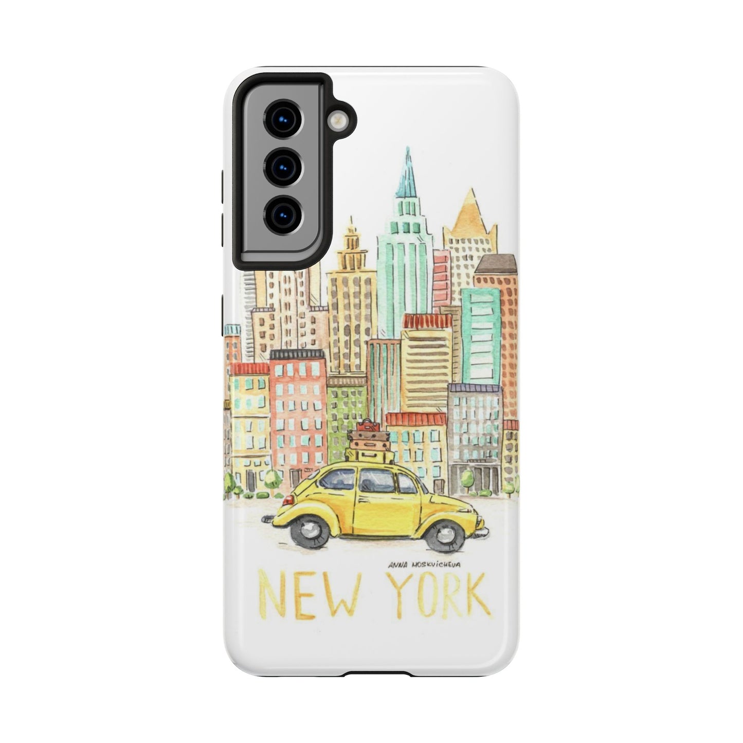 New York – New York Watercolor Skyline Tough Phone Case