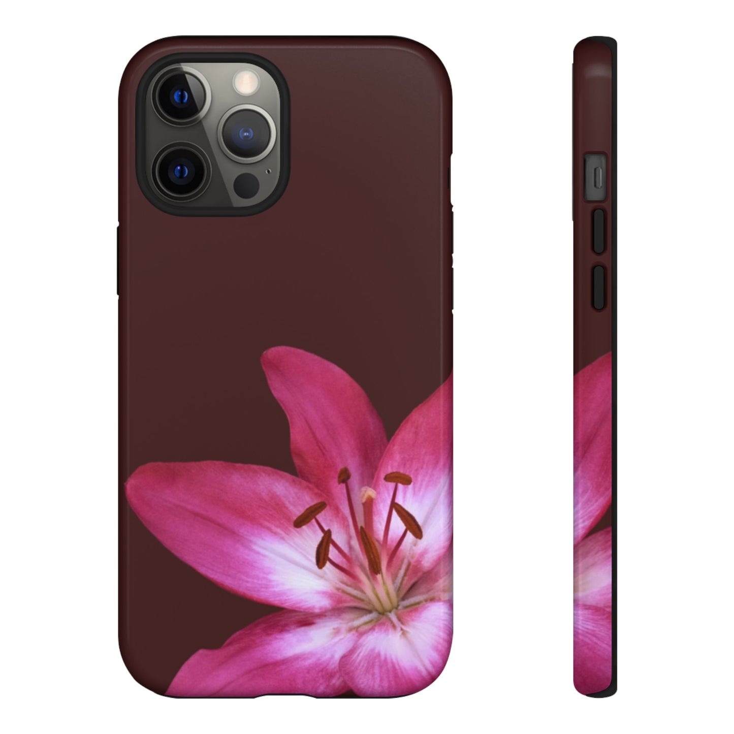 Burgundy Lily Floral – Phone Case Tough Case