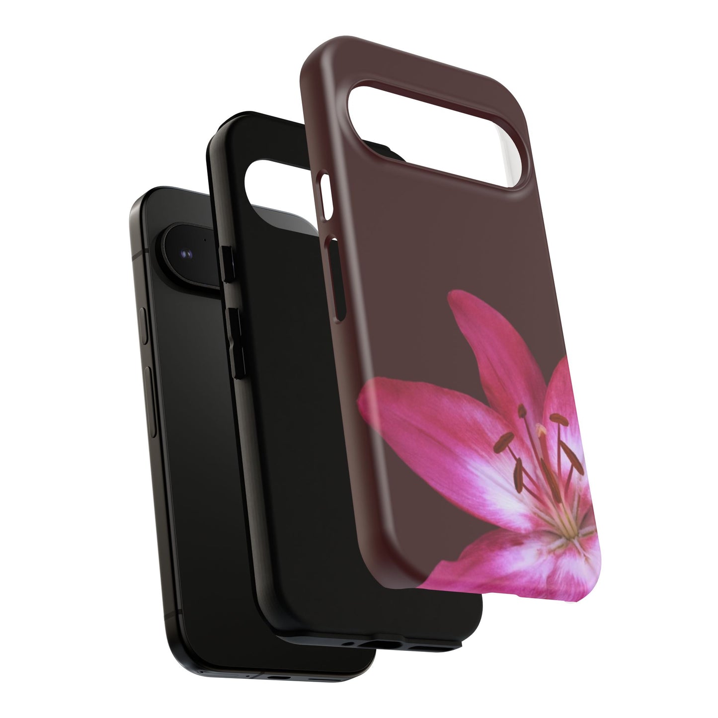 Burgundy Lily Floral – Phone Case Tough Case
