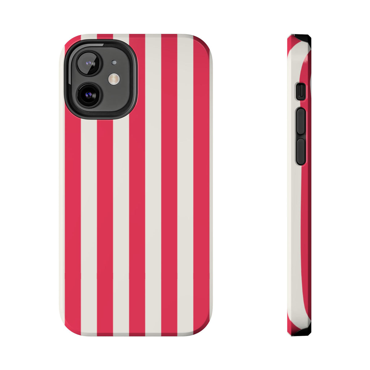 Red Strips — Red & White Vertical Stripe Tough Phone Case