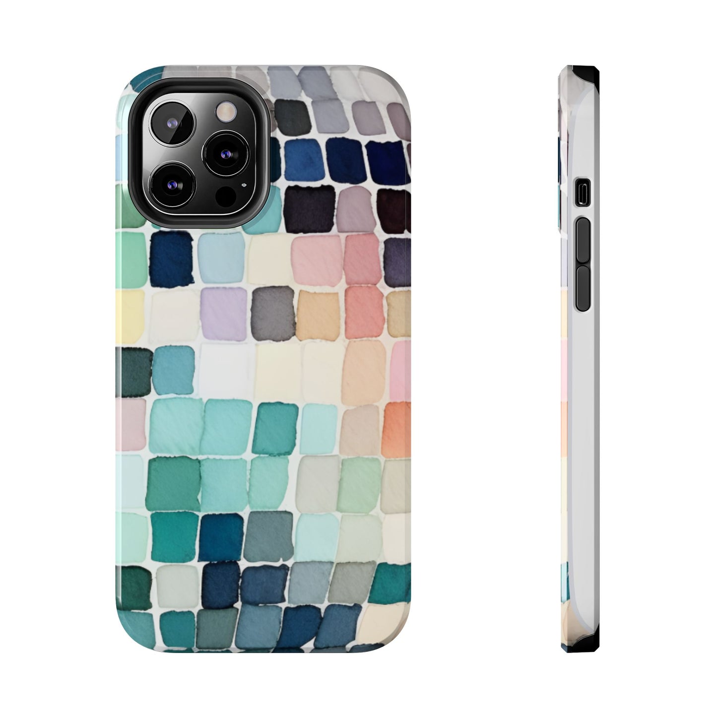 Watercolor —  Abstract Mosaic Tough Phone Case Pastel Tile Protective Cover