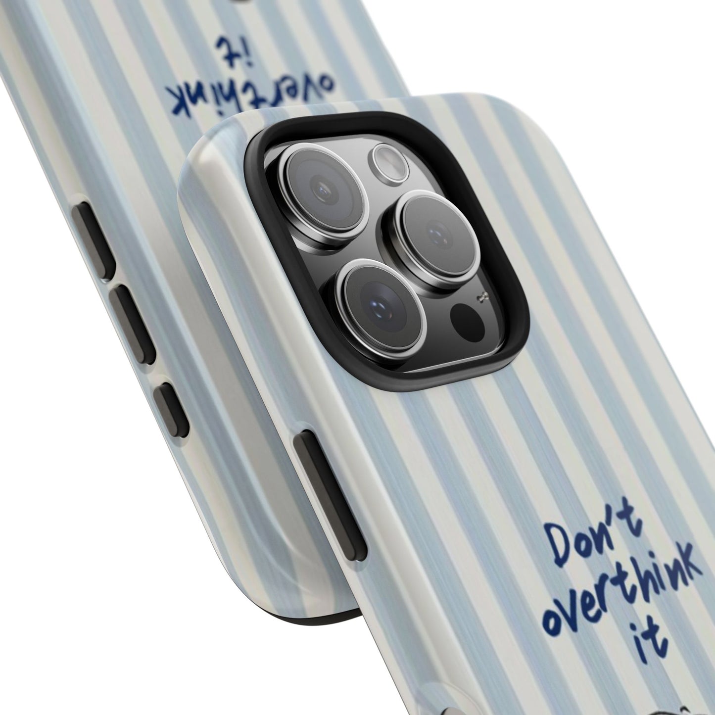 Snoopy "Don't Overthink It" Tough Phone Case — Striped Protective Cover