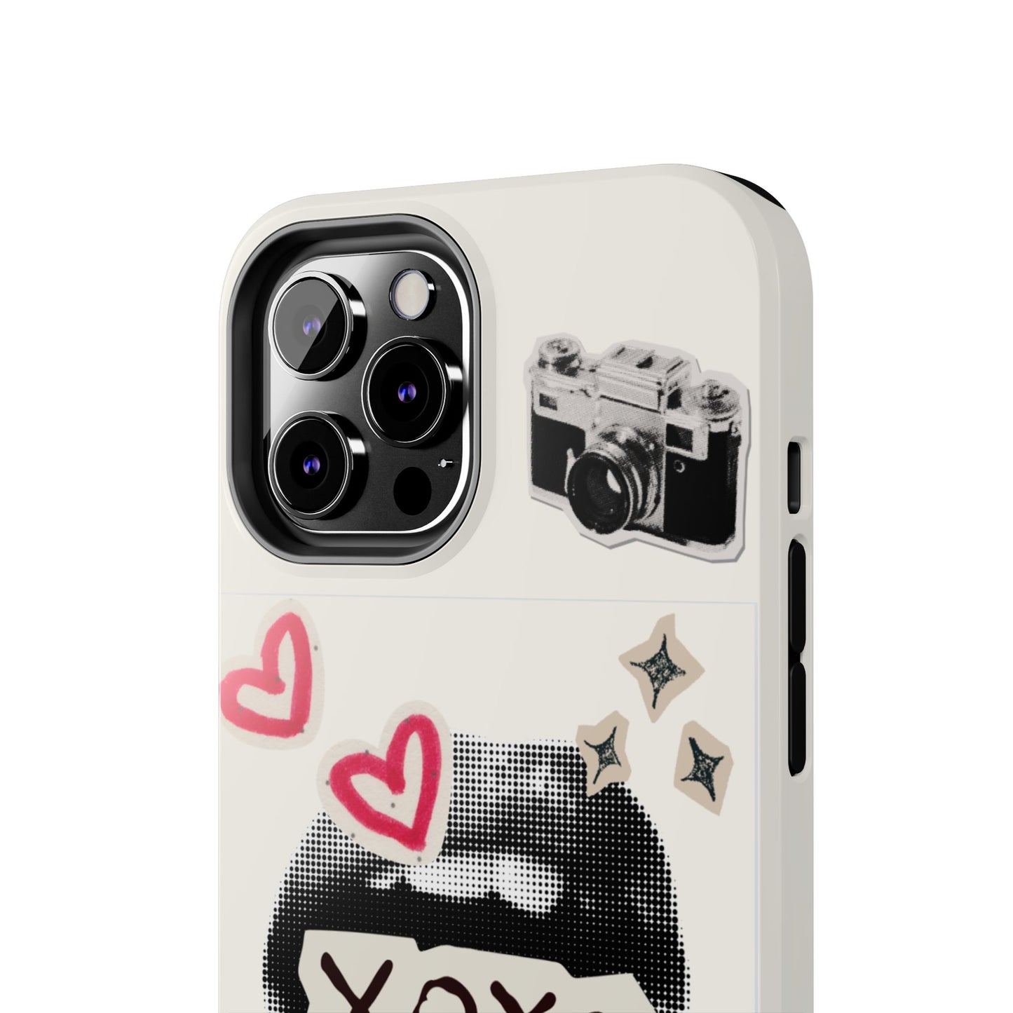 XOXO Lips Phone Case | Retro Pop Art Camera & Hearts