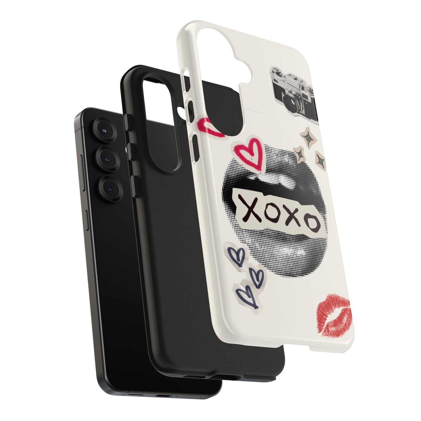 XOXO Lips Phone Case | Retro Pop Art Camera & Hearts