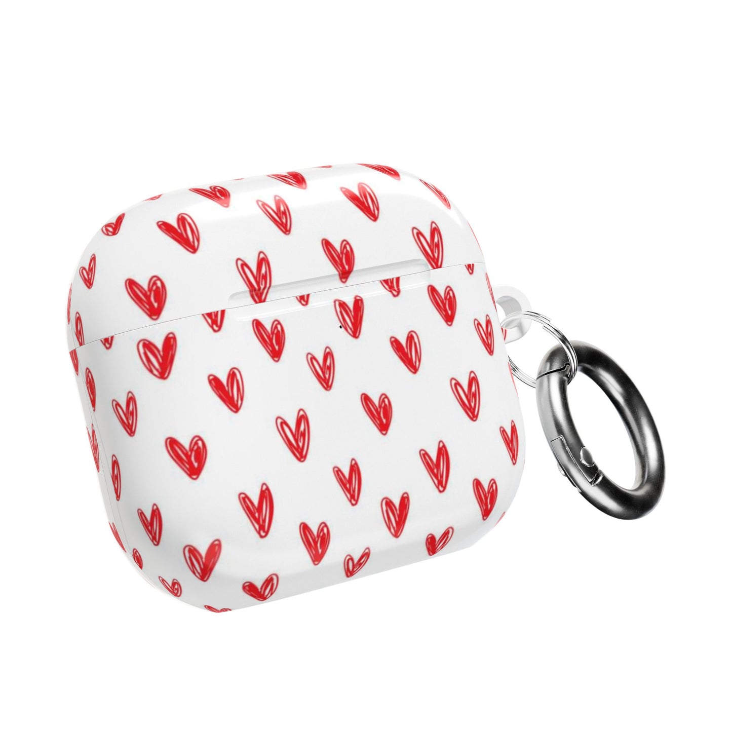 Handdrawn Red Hearts AirPod Case | Cute Heart Pattern AirPods Cover