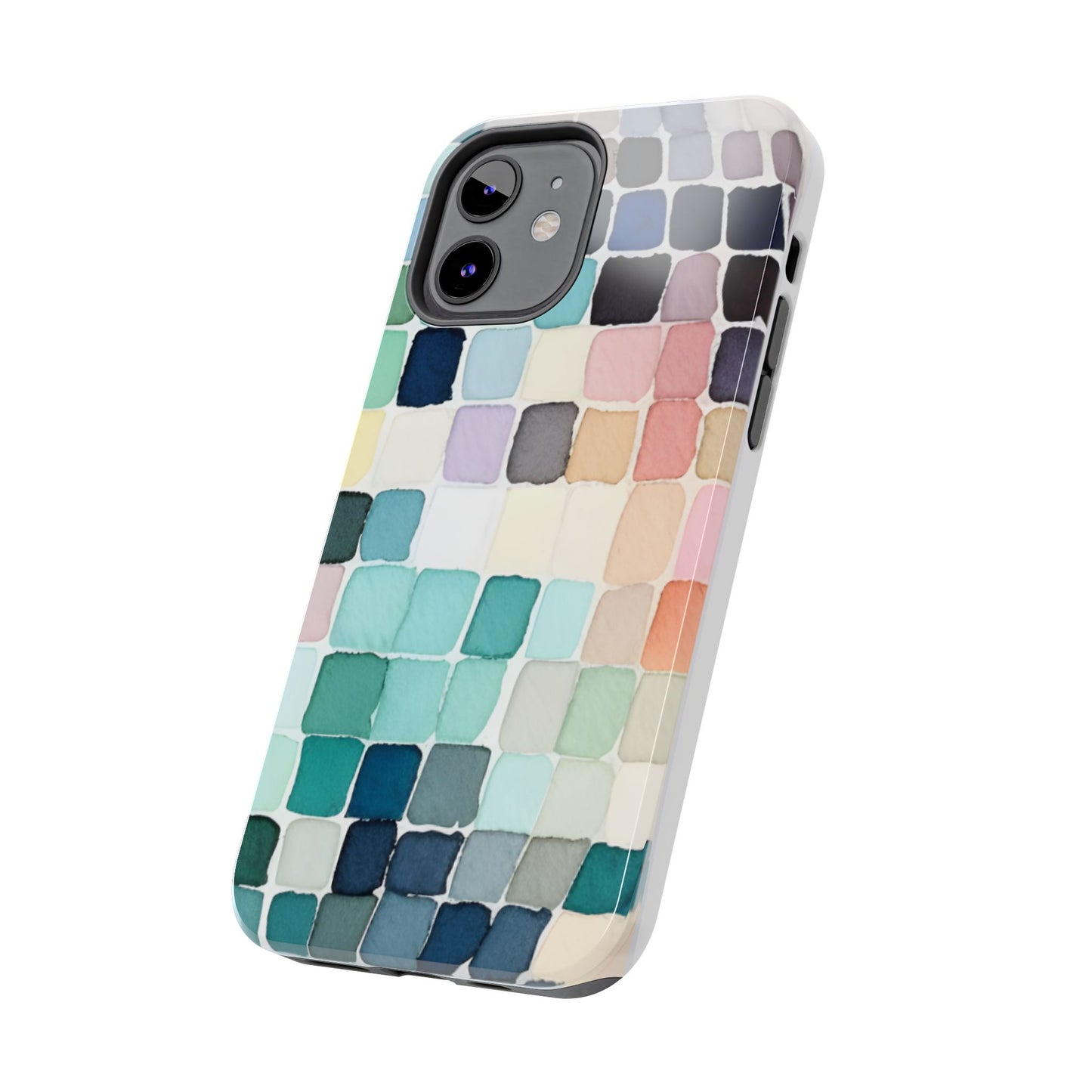 Watercolor —  Abstract Mosaic Tough Phone Case Pastel Tile Protective Cover