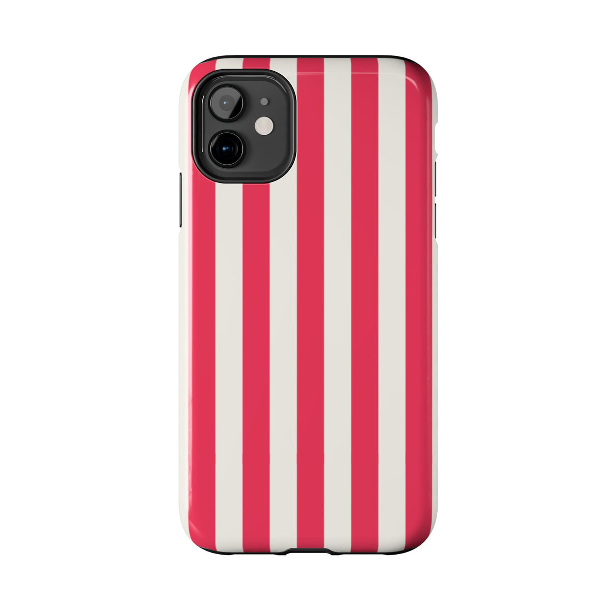 Red Strips — Red & White Vertical Stripe Tough Phone Case