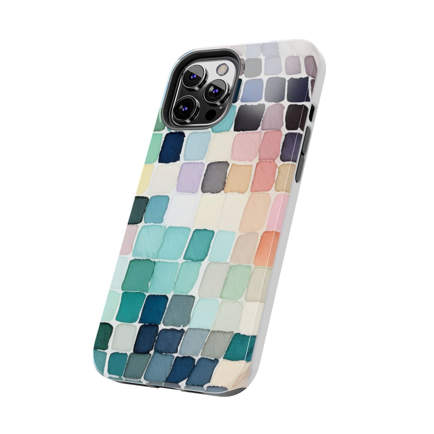 Watercolor —  Abstract Mosaic Tough Phone Case Pastel Tile Protective Cover