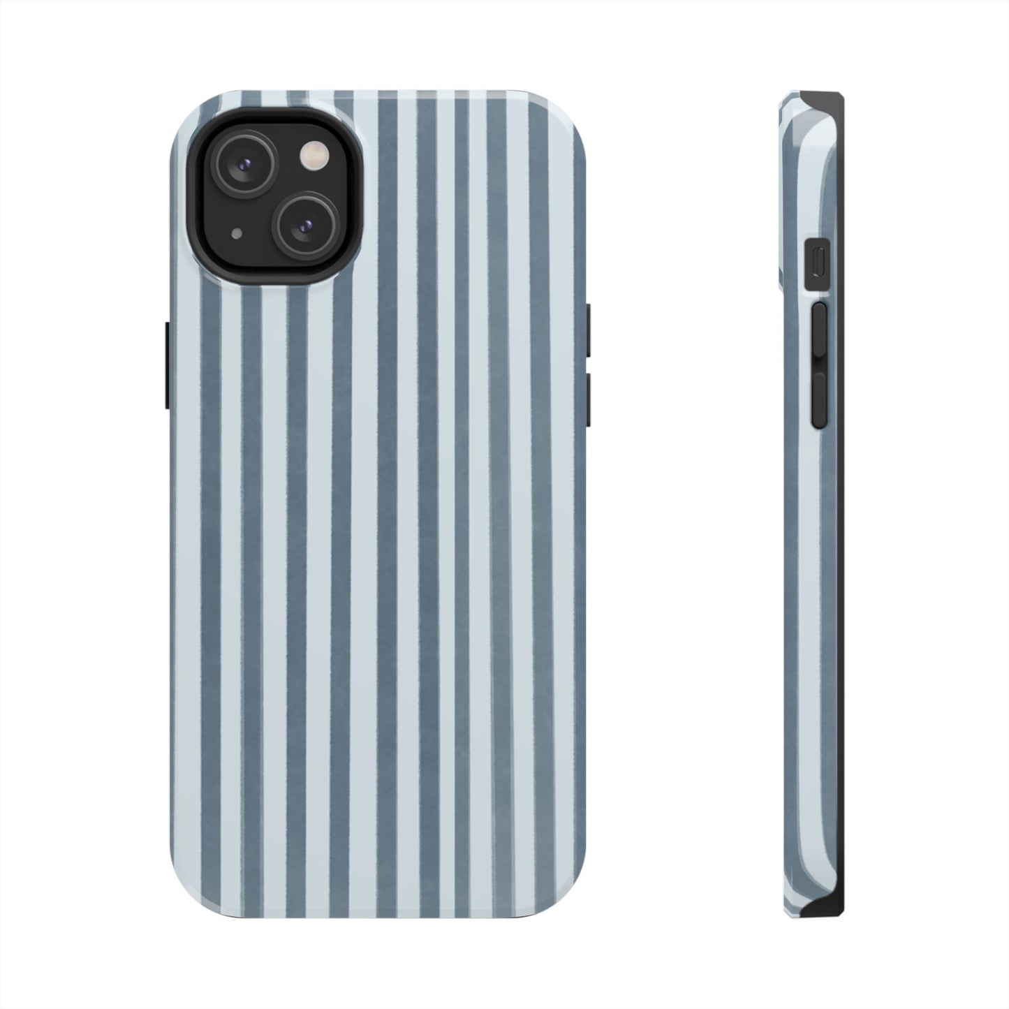 Rainy Day – Striped Tough Phone Case Blue Vertical Stripes,