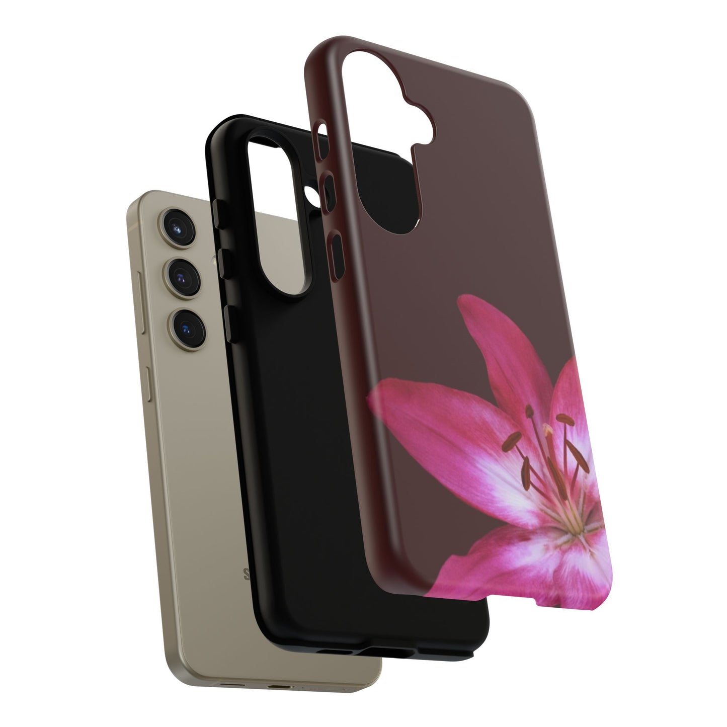 Burgundy Lily Floral – Phone Case Tough Case