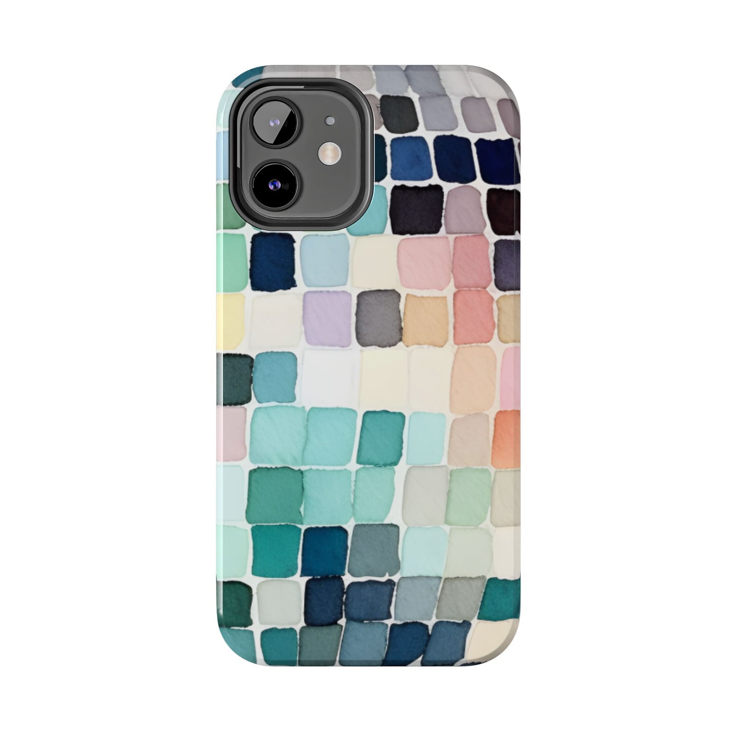 Watercolor —  Abstract Mosaic Tough Phone Case Pastel Tile Protective Cover