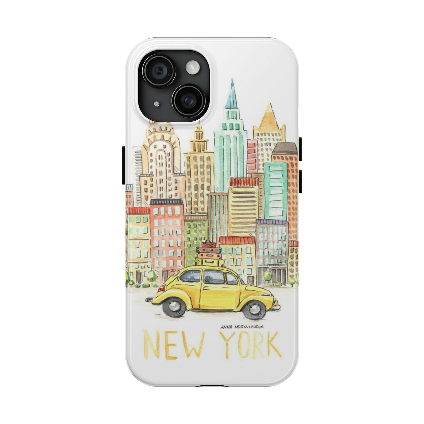 New York – New York Watercolor Skyline Tough Phone Case
