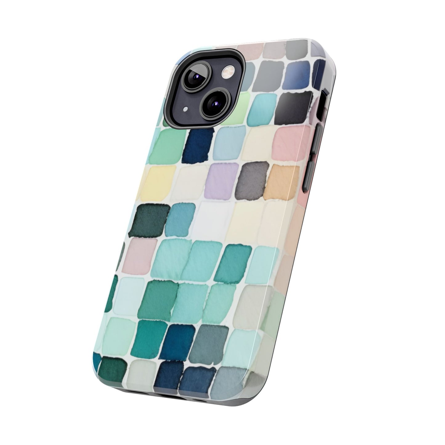 Watercolor —  Abstract Mosaic Tough Phone Case Pastel Tile Protective Cover