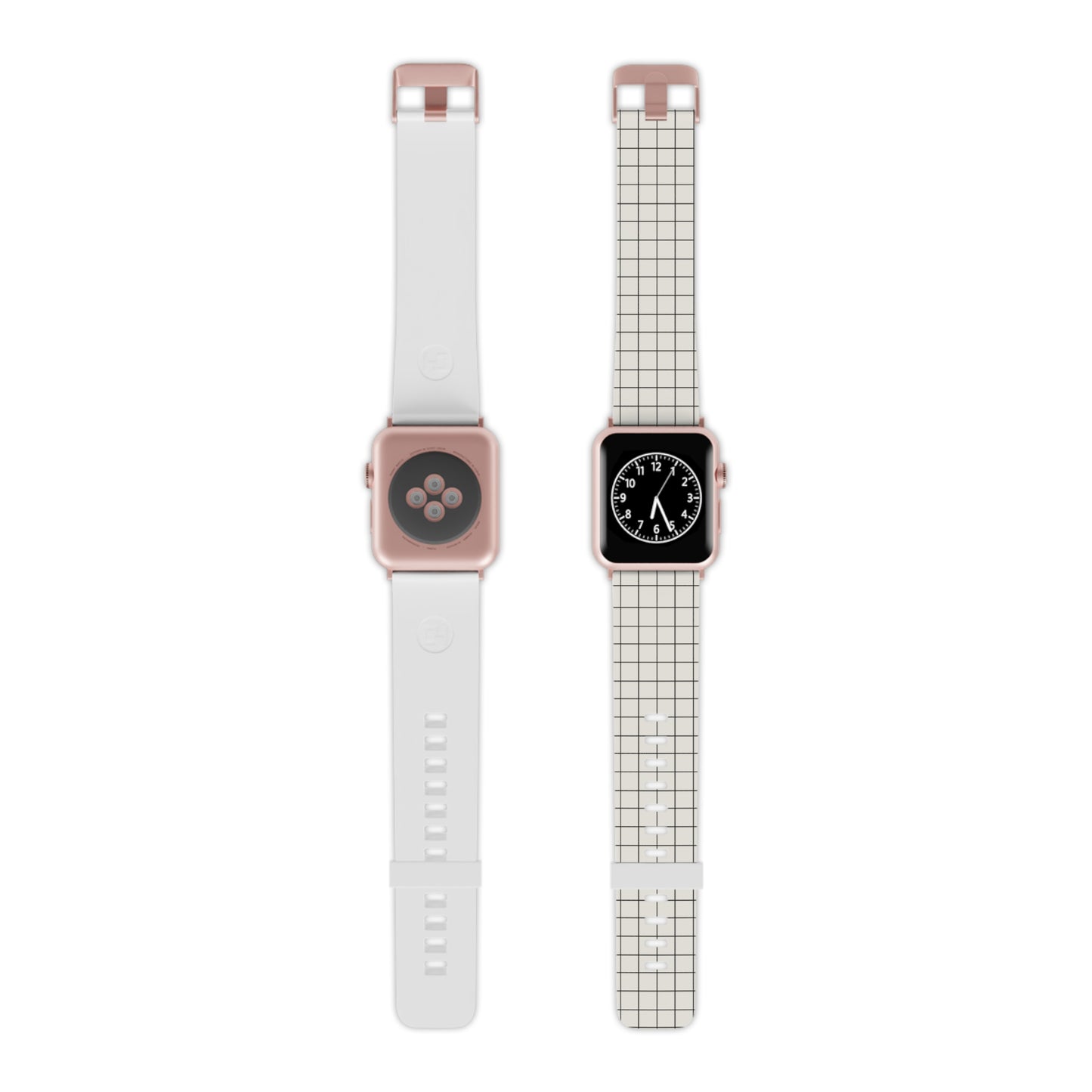 The Draft —  Apple Watch Minimalist White Plaid Strap