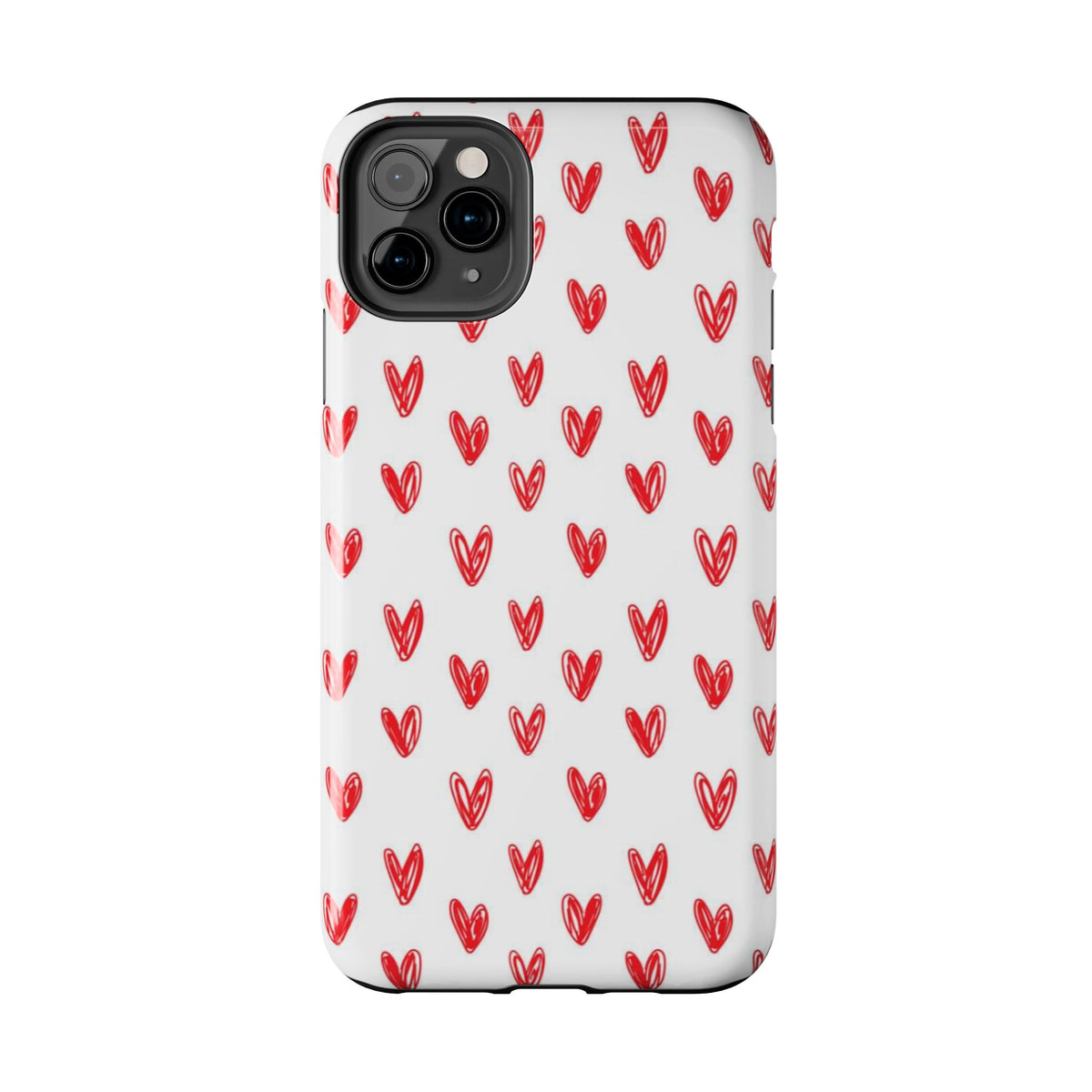 Love Notes | Red Hand-Drawn Hearts Phone Case Tough Phone Case