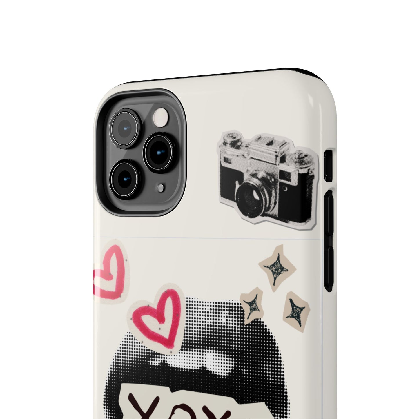 XOXO Lips Phone Case | Retro Pop Art Camera & Hearts