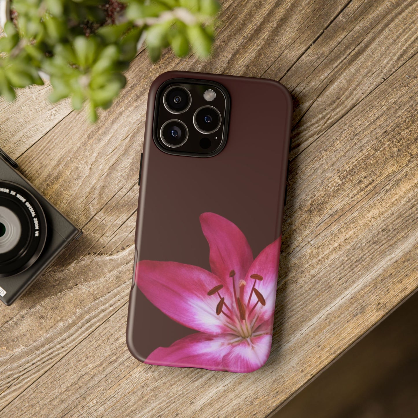 Burgundy Lily Floral – Phone Case Tough Case