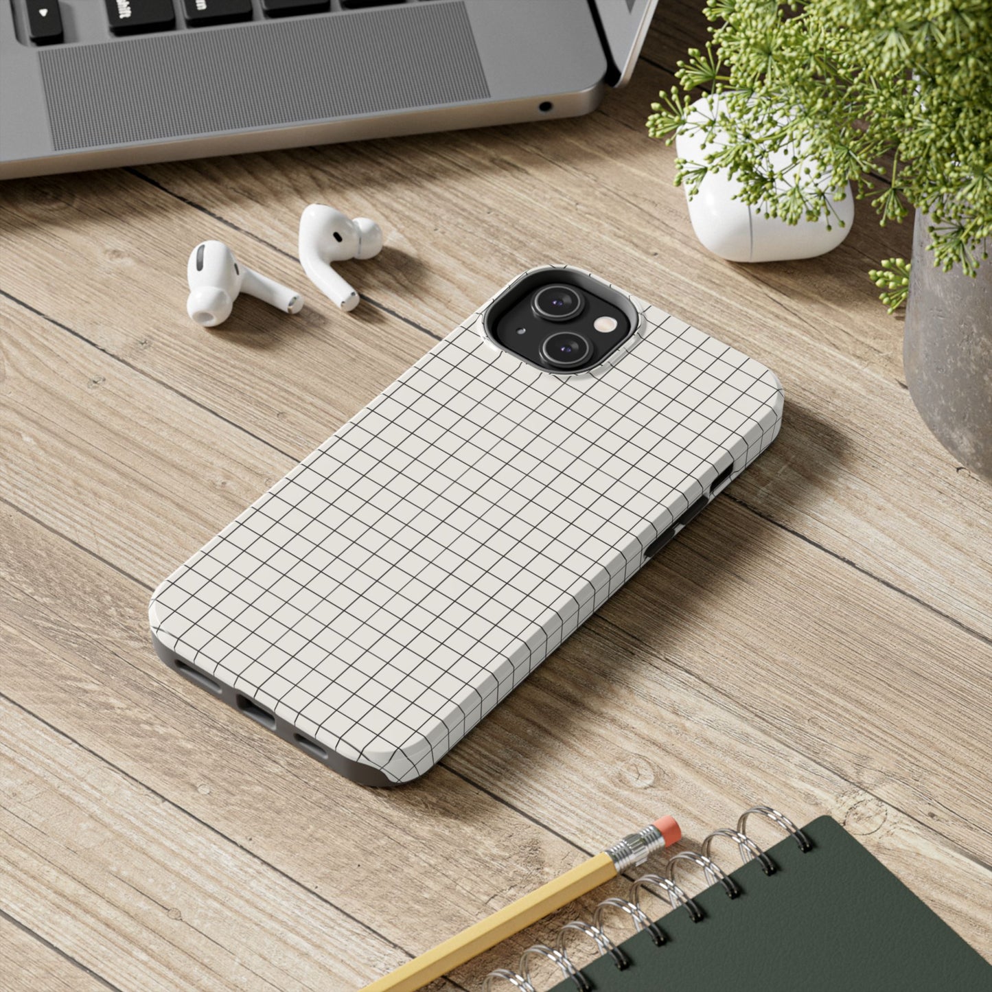 The Architect |Tough Phone Case Minimal Graph Paper Design