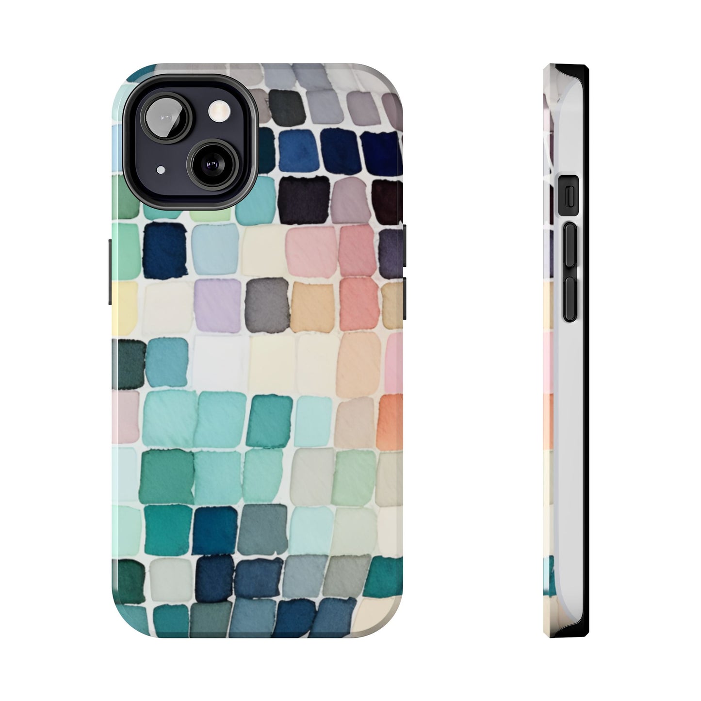 Watercolor —  Abstract Mosaic Tough Phone Case Pastel Tile Protective Cover